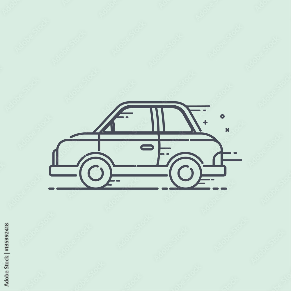  Car icon design concept, Vacation travel symbol, Vector illustration