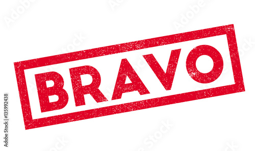 Bravo rubber stamp. Grunge design with dust scratches. Effects can be easily removed for a clean, crisp look. Color is easily changed.