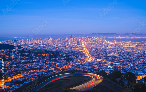 San Francisco night cityscape photo