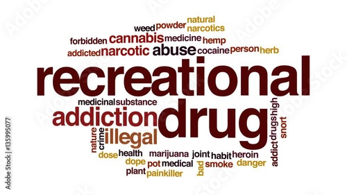 Recrational drug animated word cloud, text design animation. photo