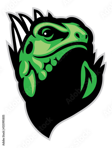 Iguana head mascot