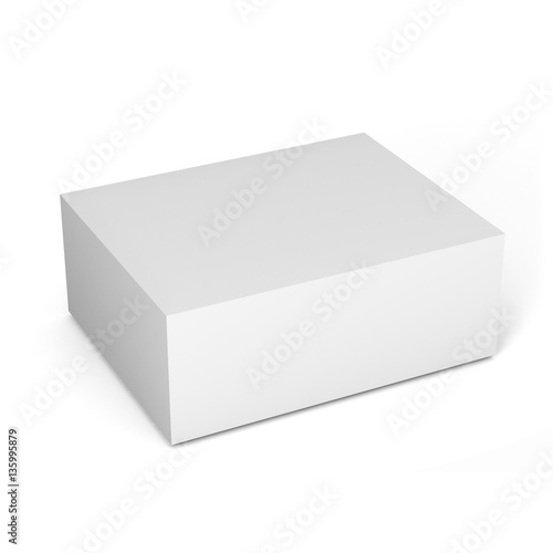 Wallpaper Mural Close up of a white box template on white background.3D Illustration Torontodigital.ca