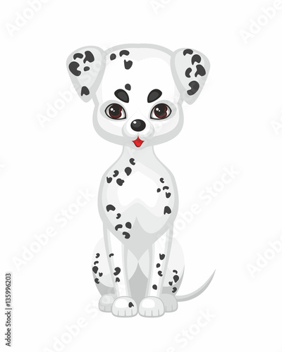 Vector image of a cute purebred dogs in cartoon style.