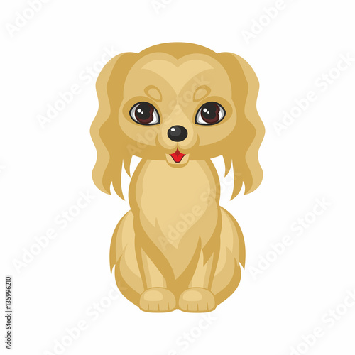 Vector image of a cute purebred dogs in cartoon style.