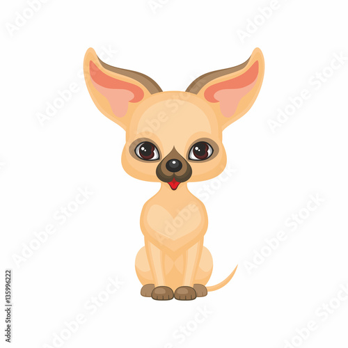 Vector image of a cute purebred dogs in cartoon style.