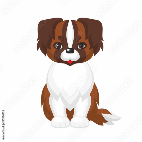 Vector image of a cute purebred dogs in cartoon style.