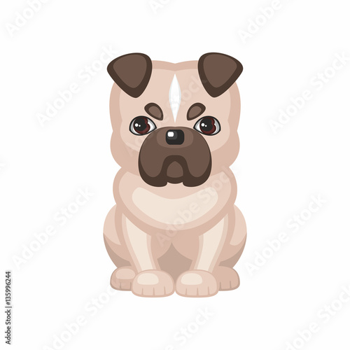 Vector image of a cute purebred dogs in cartoon style.