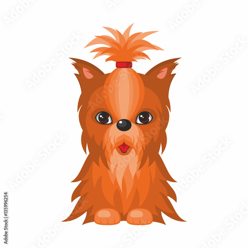 Vector image of a cute purebred dogs in cartoon style.