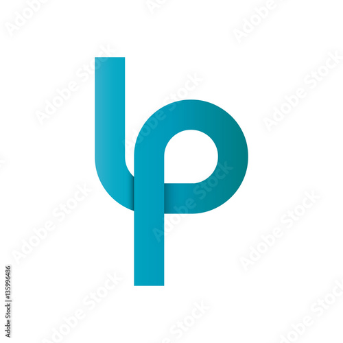 Initial Letter LP Rounded Lowercase Logo