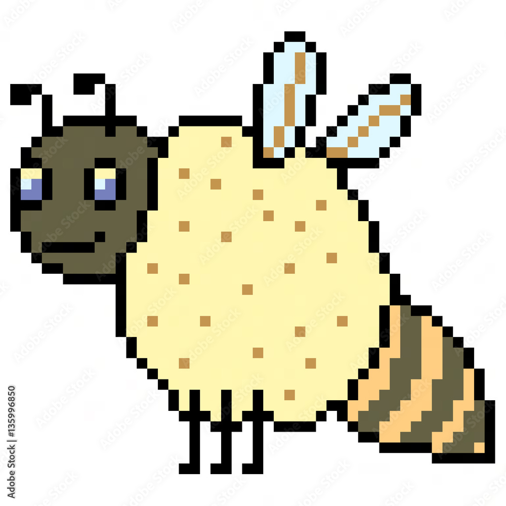 illustration design pixel art bee illustration design pixel art bee