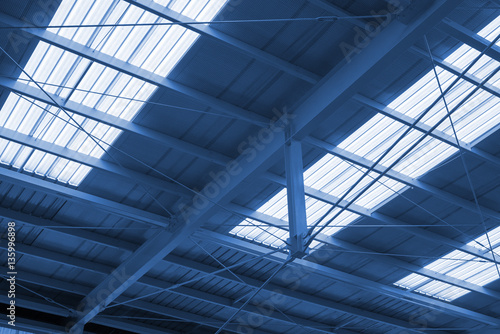 Industry ceiling in cyanotype picture style © Rapheephat