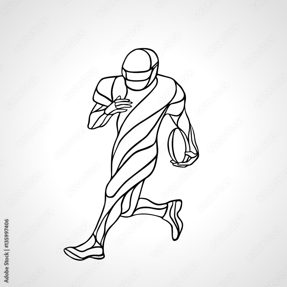 Fototapeta premium Abstract american football player