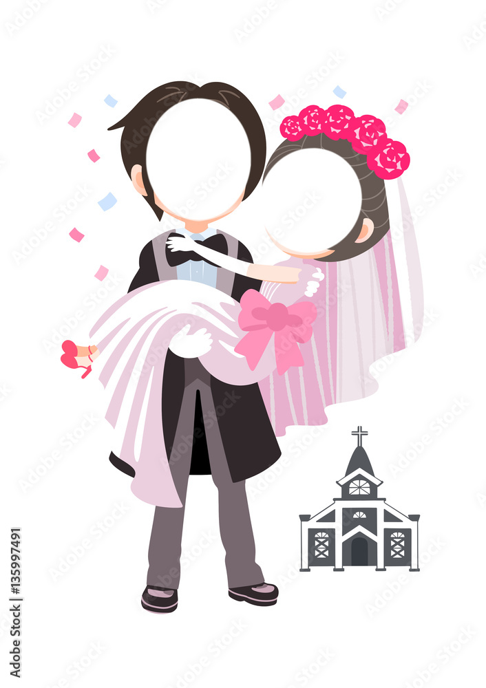 結婚式 顔はめ用 Stock イラスト Adobe Stock