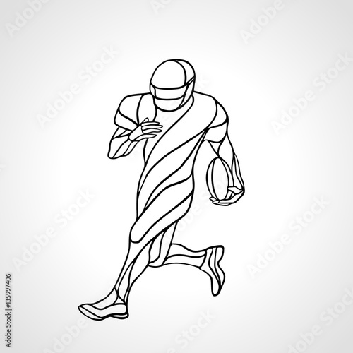 Abstract american football player