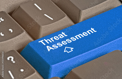 Keyboard with key for threat assessment photo