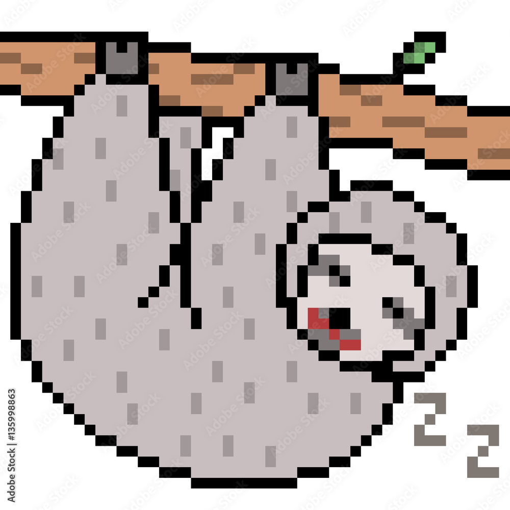 Fototapeta premium pixel art sloth