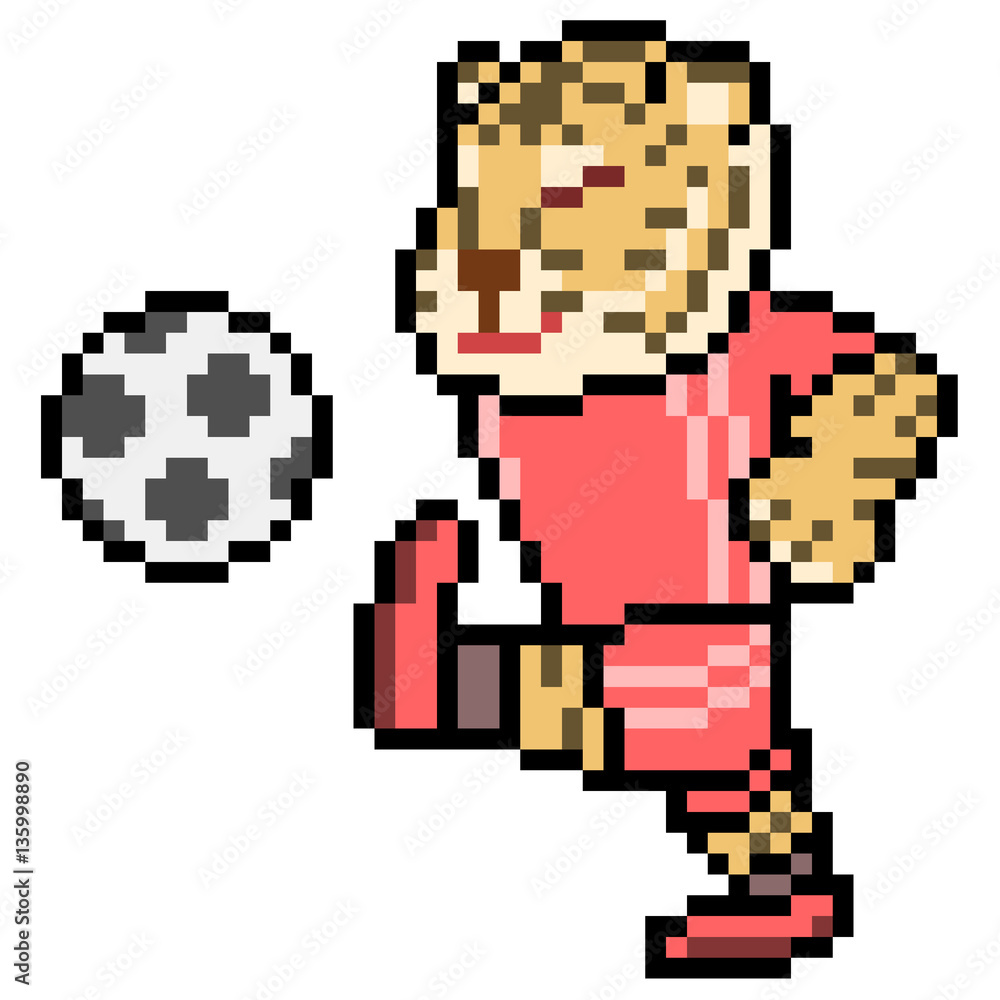 Fototapeta premium pixel art tiger football