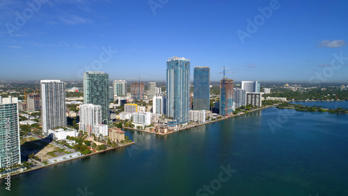 Aerial drone photo of edgewater Miami Florida USA