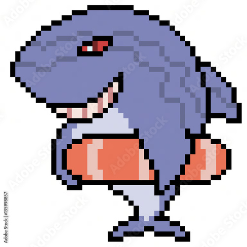 pixel art shark © Saphatthachat