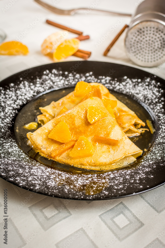 Pancakes with oranges Pancakes with oranges