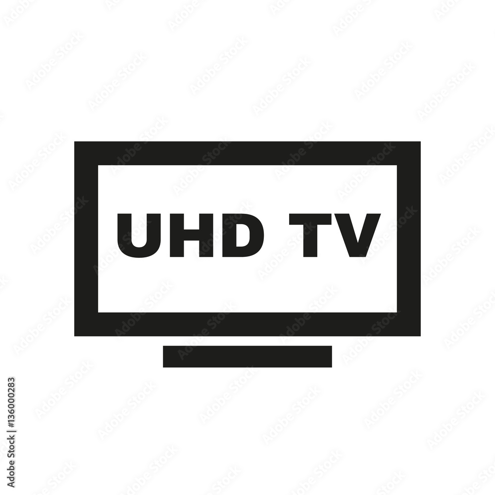 UHD TV icon. Television and display, televisor symbol. Flat design. Stock - Vector illustration UHD TV icon. Television and display, televisor symbol. Flat design. Stock - Vector illustration
