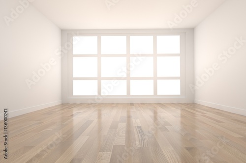empty room interior in 3D rendering