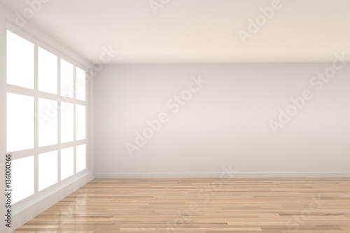 empty room with light interior in 3D rendering
