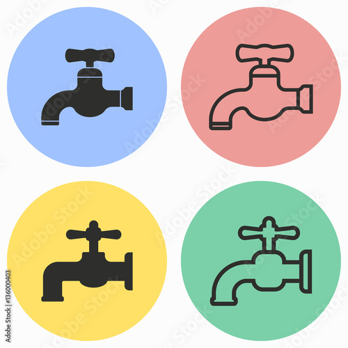 Faucet icon set.