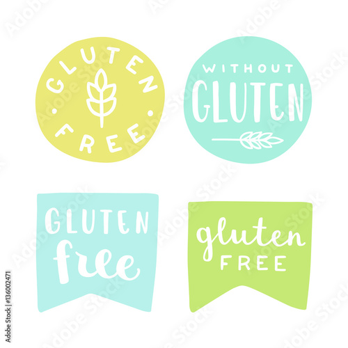 Set of gluten free badges. Can be used for packaging design