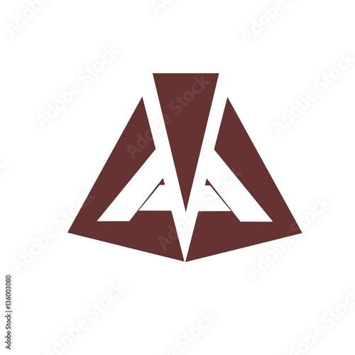 initial letter AK logo vector dark brown color