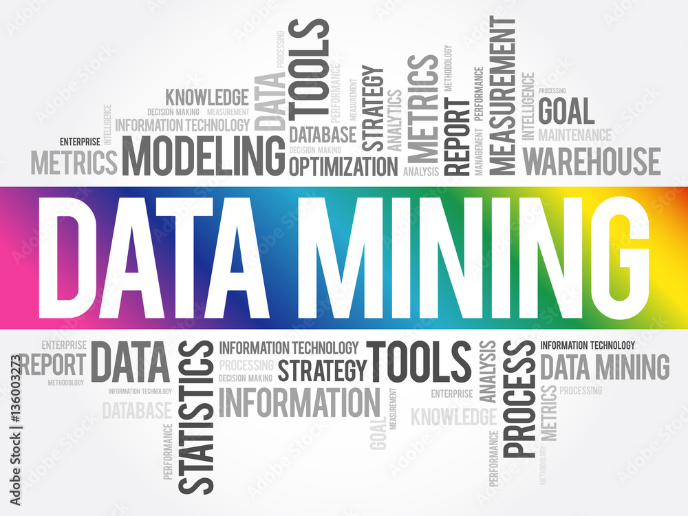 Fototapeta premium Data Mining Technology Strategy word cloud, business concept
