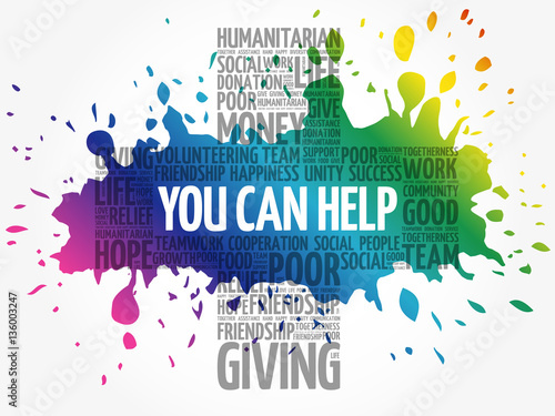 You can help word cloud collage, cross concept background