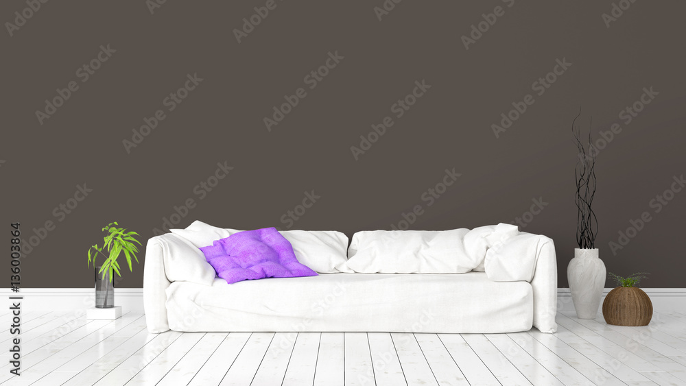 Modern bright interior . 3D rendering Modern bright interior . 3D rendering