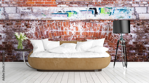 Wallpaper Mural Modern bright interior . 3D rendering Torontodigital.ca