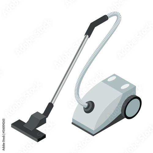Isometric icon of a vacuum cleaner