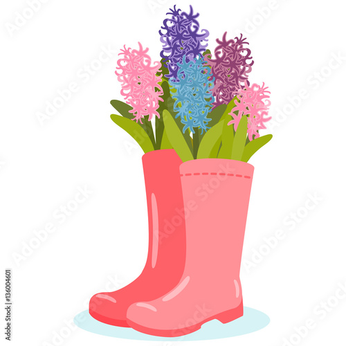 Vector illustration with flower pot