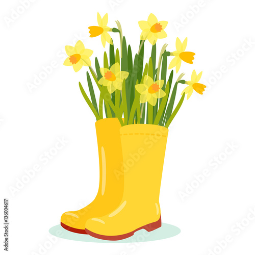 Vector illustration with flower pot