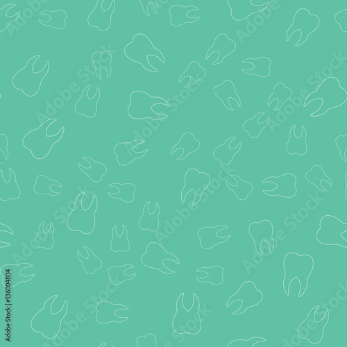Seamless background. For the dental office. The outline of white teeth. Vector.
