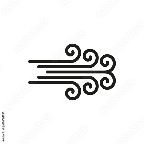 The wind icon.Hurricane, storm, whirlwind, tornado, windstorm symbol. Flat design. Stock - Vector illustration