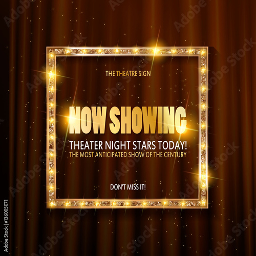 theatre billboard now showing.