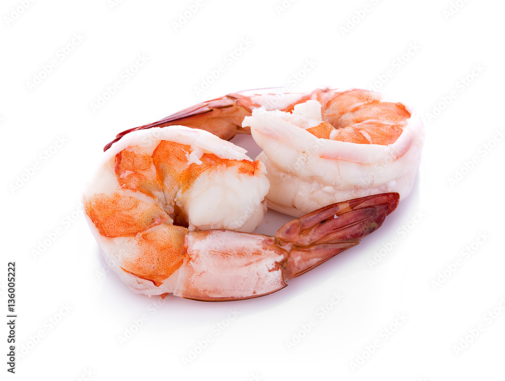 shrimps on white background