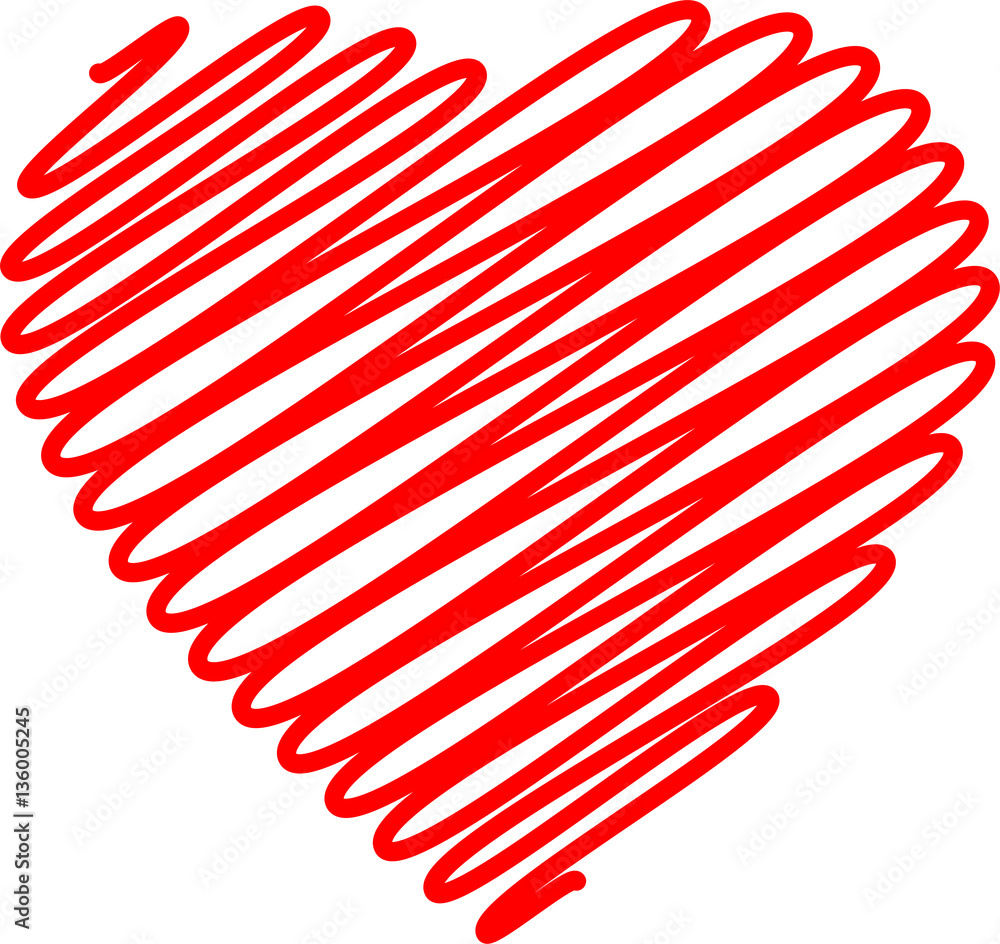 Obraz premium Illustration with a red valentine heart