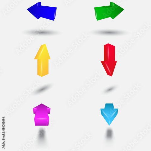 Colored 3D arrows