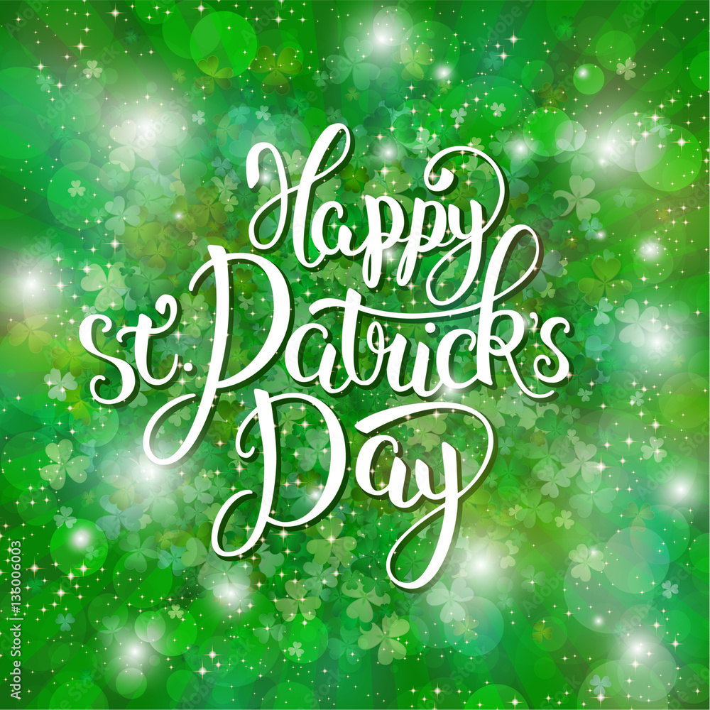 Happy ST.Patrick's Day - greeting card with lettering