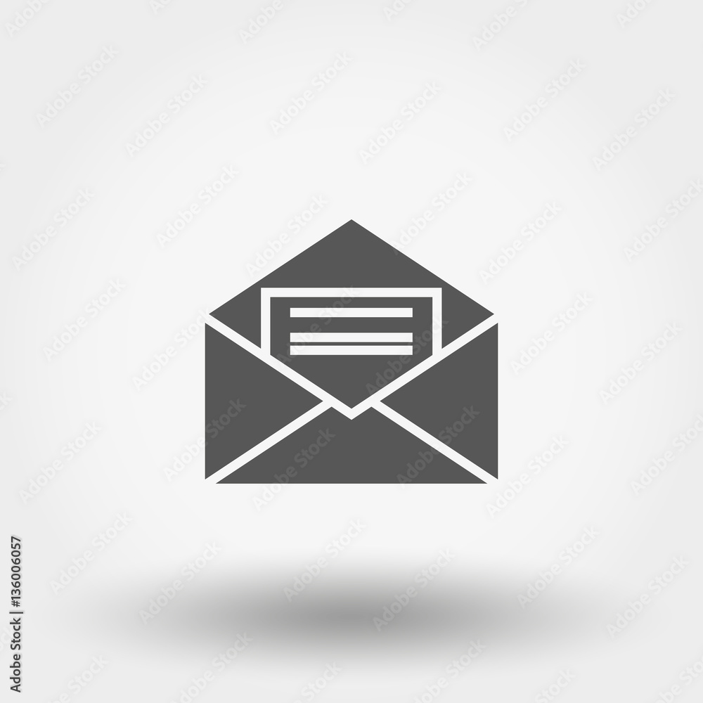 Opened envelope with letter inside. Opened envelope with letter inside.