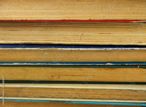 Stack of the old books. Books background