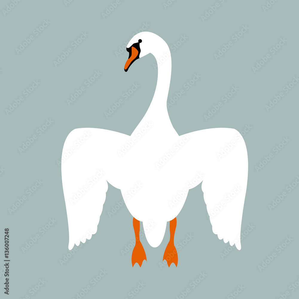 Naklejka premium swan vector illustration style Flat