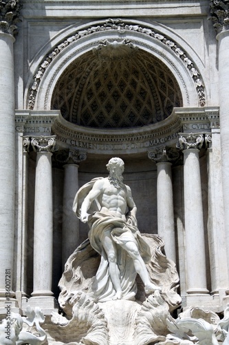 Neptun in the Trevi Fountain in Rome 