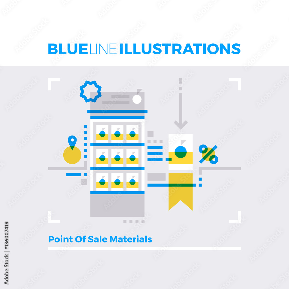 Pos Materials Blue Line Illustration.
