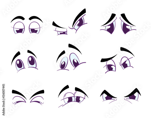 Variety expressions of funny cartoon eyes vector set